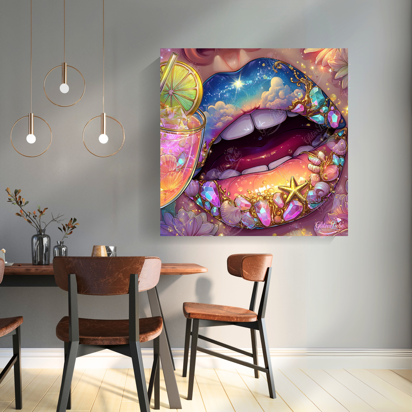 Diamond Painting "Sweet Kiss" by Lisa Morgan 60x60 cm, 120 Farben, Vorbestellung