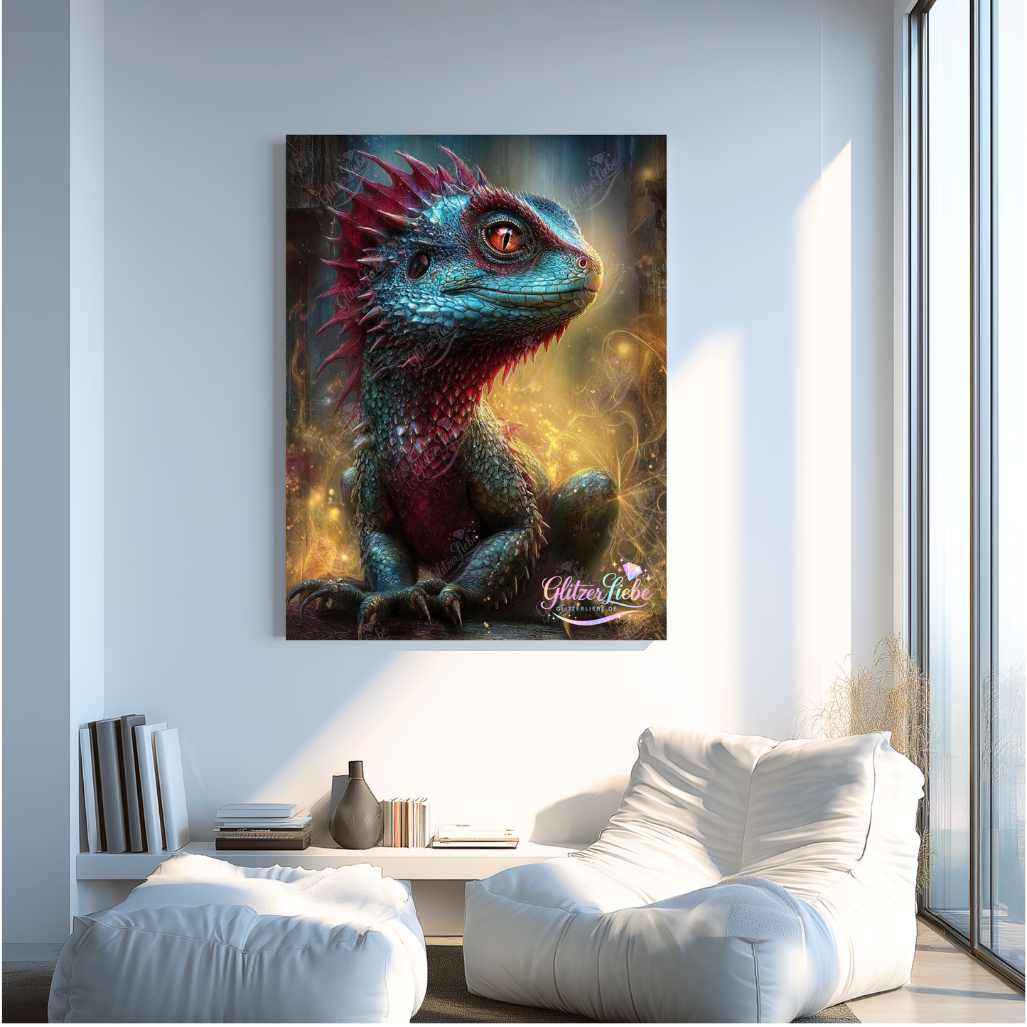 Diamond Painting „Drako der Wächter“ by Ray Spark, 80x100 cm, 200 Farben, Vorbestellung