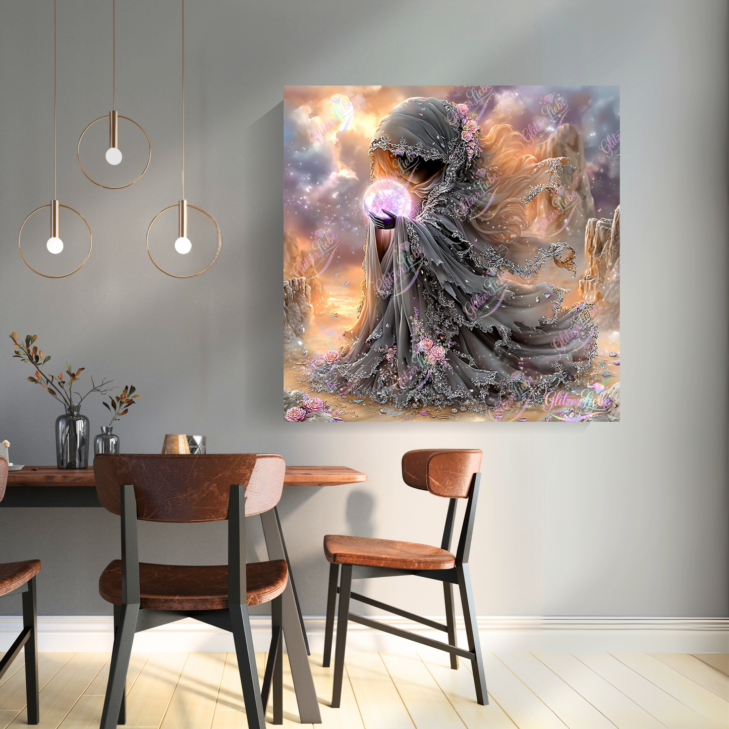 Diamond Painting "Hüterin des Lichtorakels" by Lisa Morgan, 80x80 cm, 120 Farben, Vorbestellung