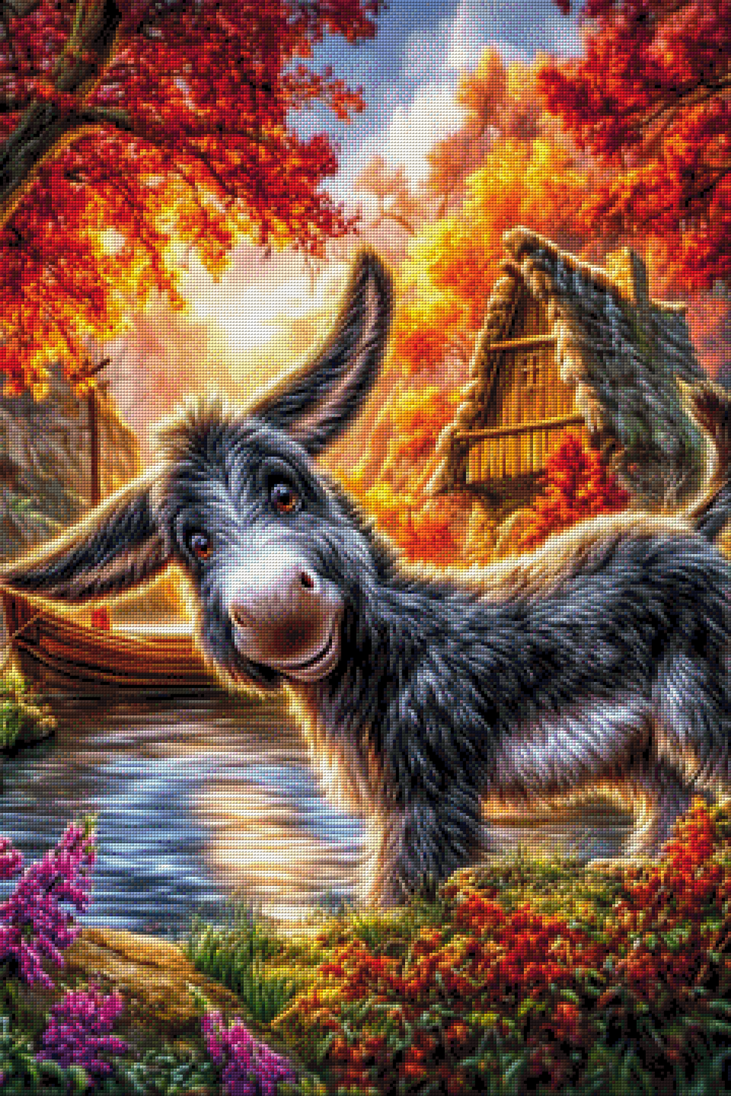 Diamond Painting "Donkey" by Andastra_DP_AI_Art, 60x90 cm, 343 Farben, Vorbestellung