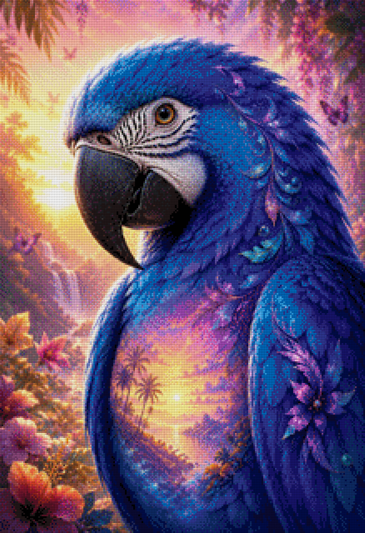 Diamond Painting "Blauer Himmelswächter" by Biggilee Art in 55x80 cm mit 203 Farben, Vorbestellung