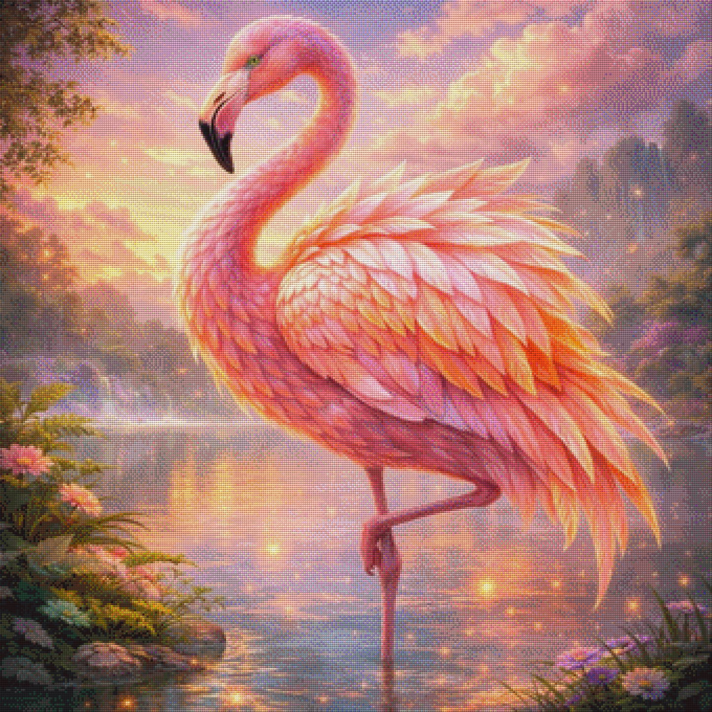 Diamond Painting "Grace of the gilded dusk" by ALKIRA 85x85 cm mit 254 Farben, Vorbestellung