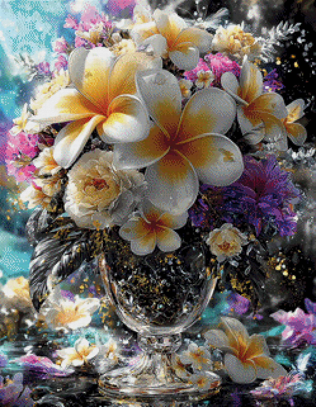 Diamond Painting "Blumenbouquet" by Lisa Morgan, 70x90 cm, 218 Farben, Vorbestellung