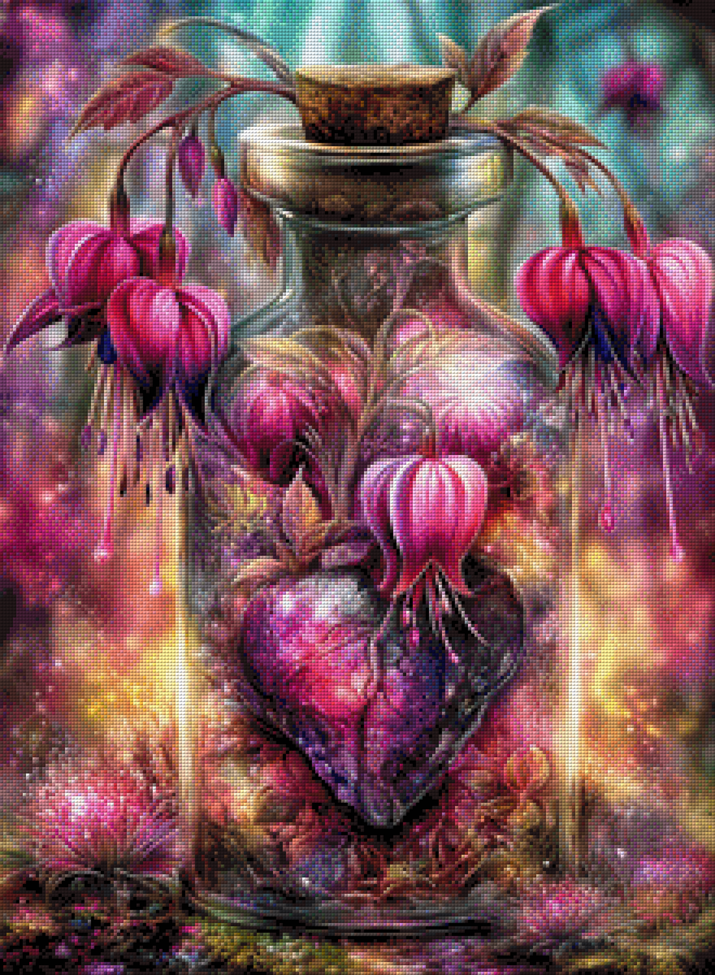Diamond Painting "Elixier der Liebe" by sweet_loco_ai, 55x75 cm, 278 Farben, Vorbestellung