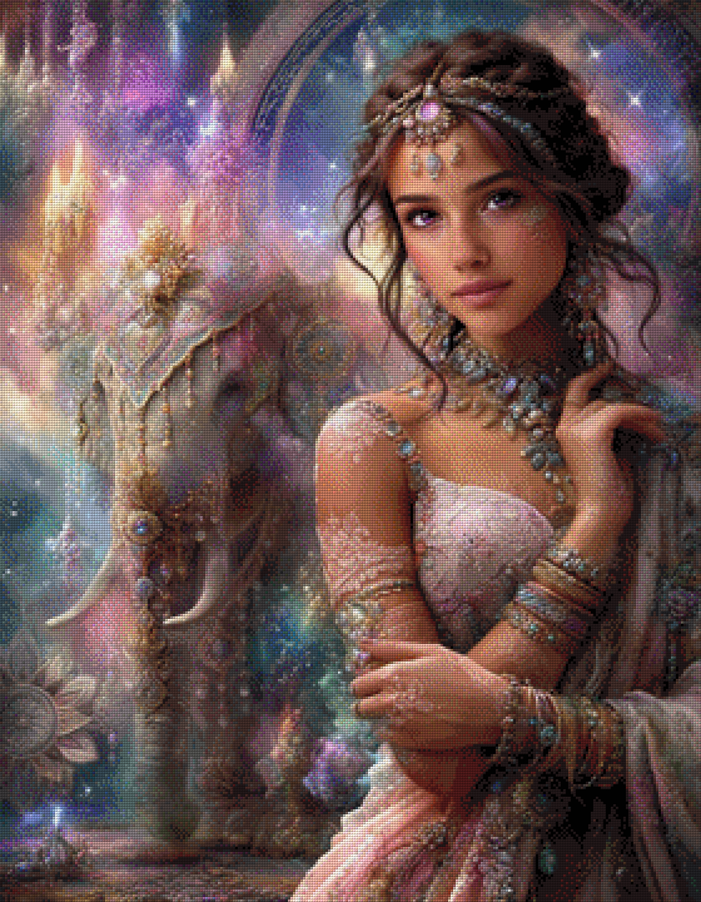 Diamond Painting "Die verborgene Prinzessin" by ManuVany A.i , 70x90 cm, 206 Farben, Vorbestellung