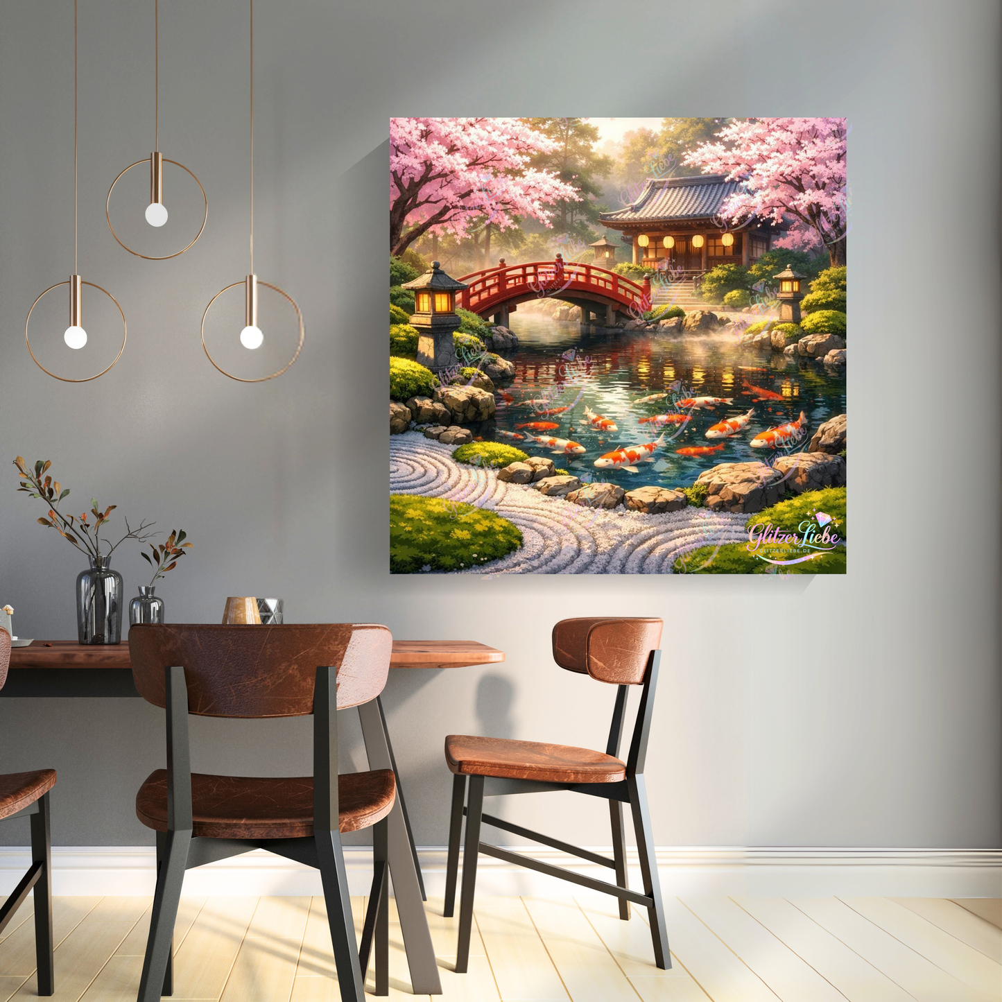 Diamond Painting "Brücke der Kirschblüten" by ALKIRA 70x70 cm, 316 Farben, Vorbestellung
