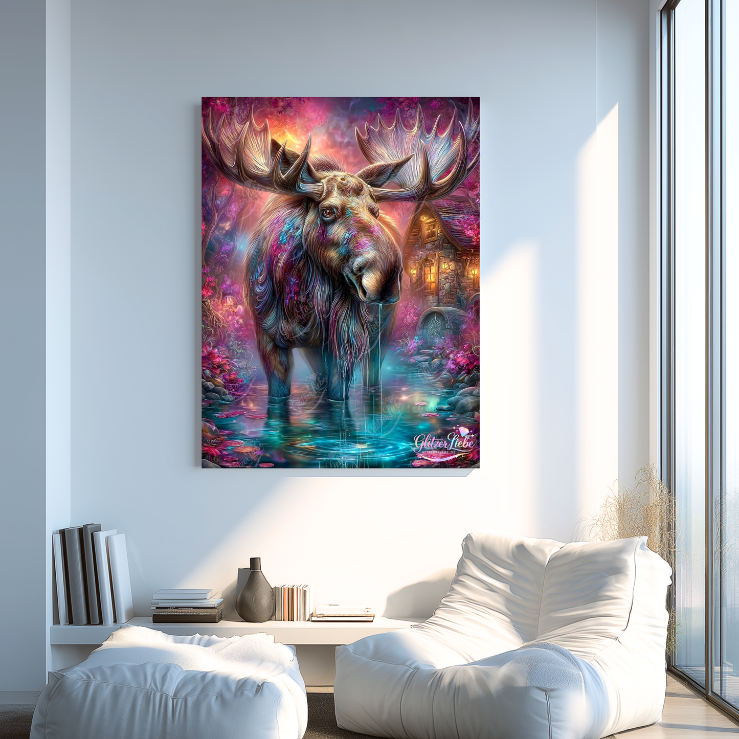 Diamond Painting „Elch im Abendlicht" by Funkel-Fieber 80x95cm mit 198 Farben, Vorbestellung