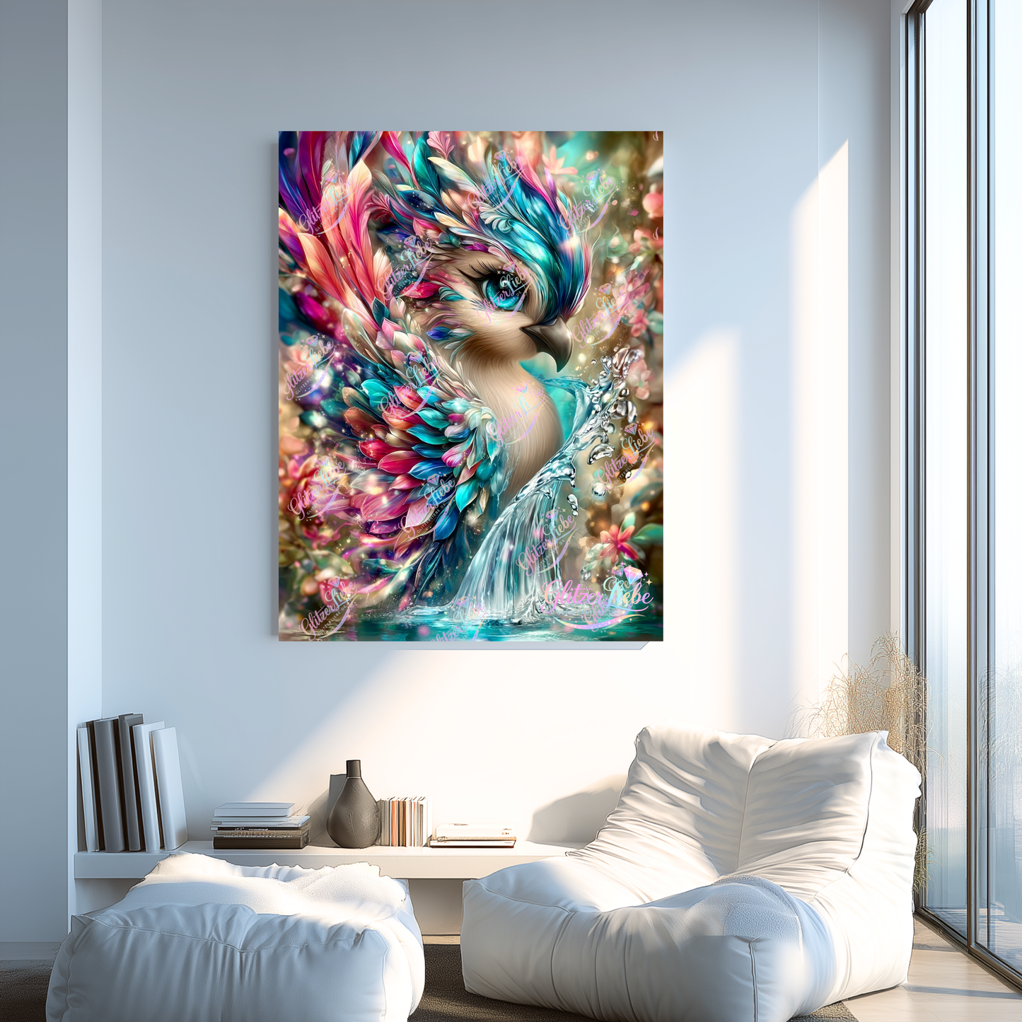 Diamond Painting "Glitzerphönix" by Sandrietta_Ai in 60x80 cm, 245 Farben, Vorbestellung