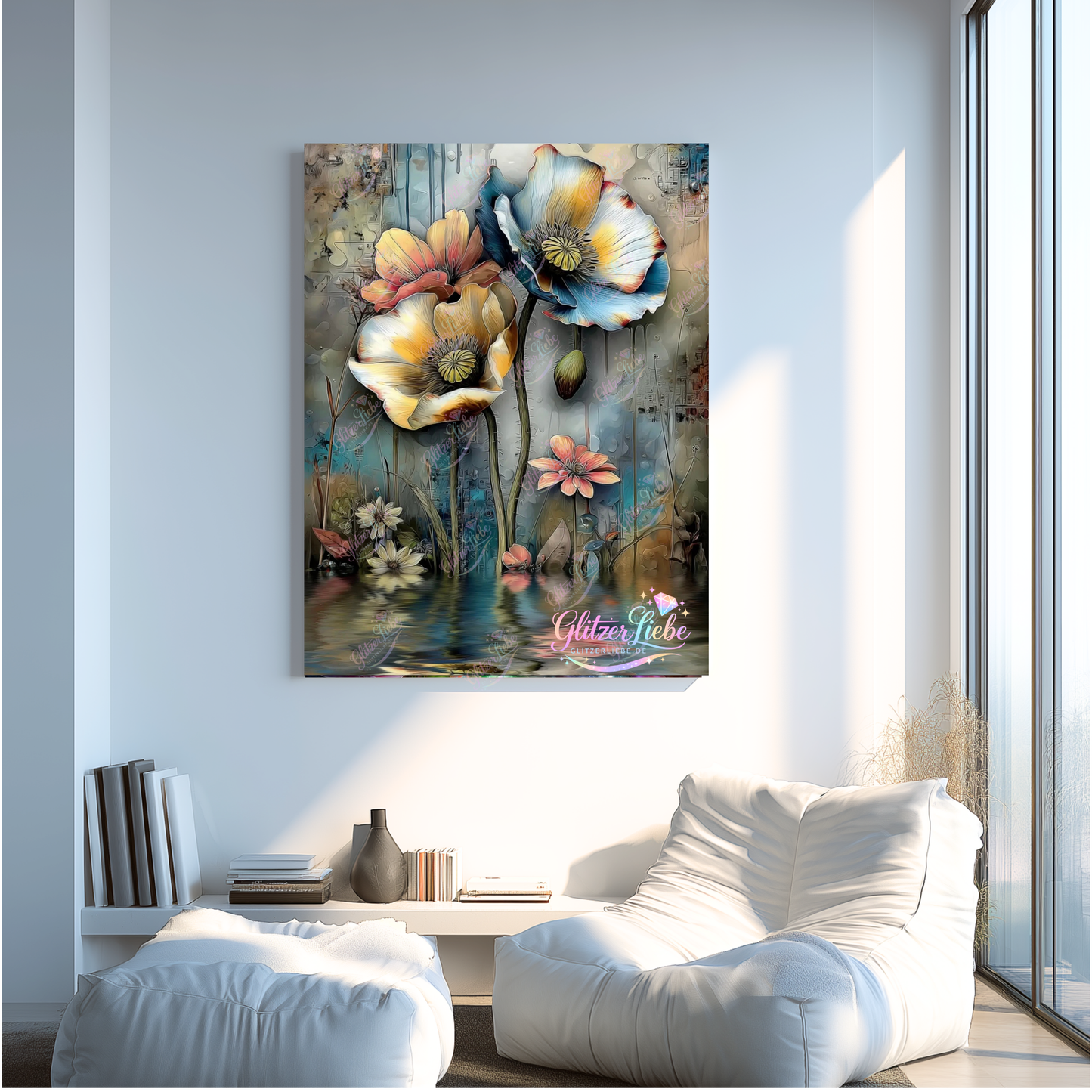 Diamond Painting "Blütenpoesie" by CleoDora, 75x100 cm, 150 Farben, Vorbestellung