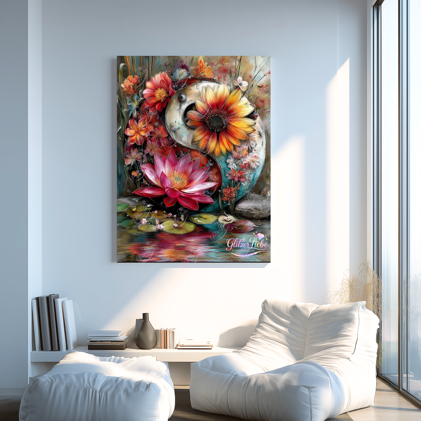 Diamond Painting "Blüten der Balance" by CleoDora, 75x100 cm, 200 Farben, Vorbestellung