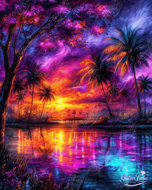 Diamond Painting „Sunset Dream" by Ray Spark 75x90cm mit 241 Farben, Vorbestellung