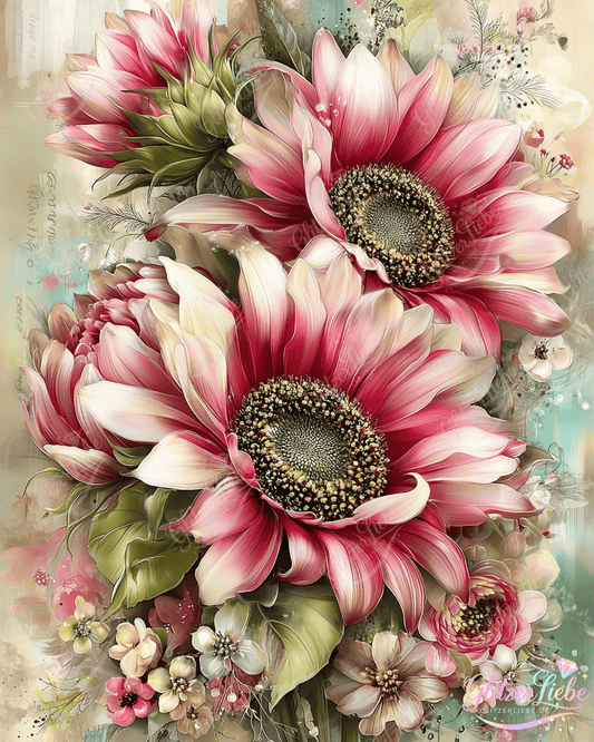 Diamond Painting "Traum in pink" by CleoDora, 80x110 cm, 309 Farben, Vorbestellung