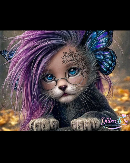 Diamond Painting "Galaxy Kitten" by Andastra_DP_AI_Art, 80x60xcm, 241 Farben, Vorbestellung