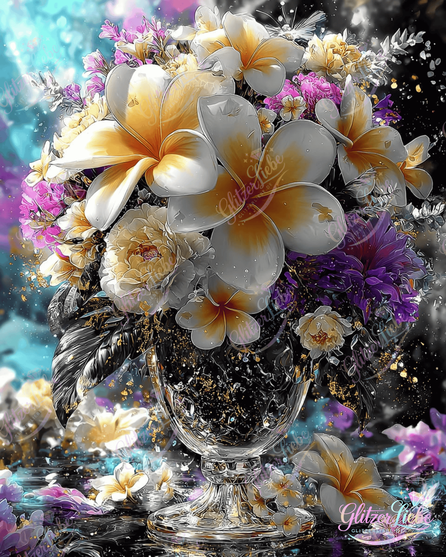 Diamond Painting "Blumenbouquet" by Lisa Morgan, 70x90 cm, 218 Farben, Vorbestellung