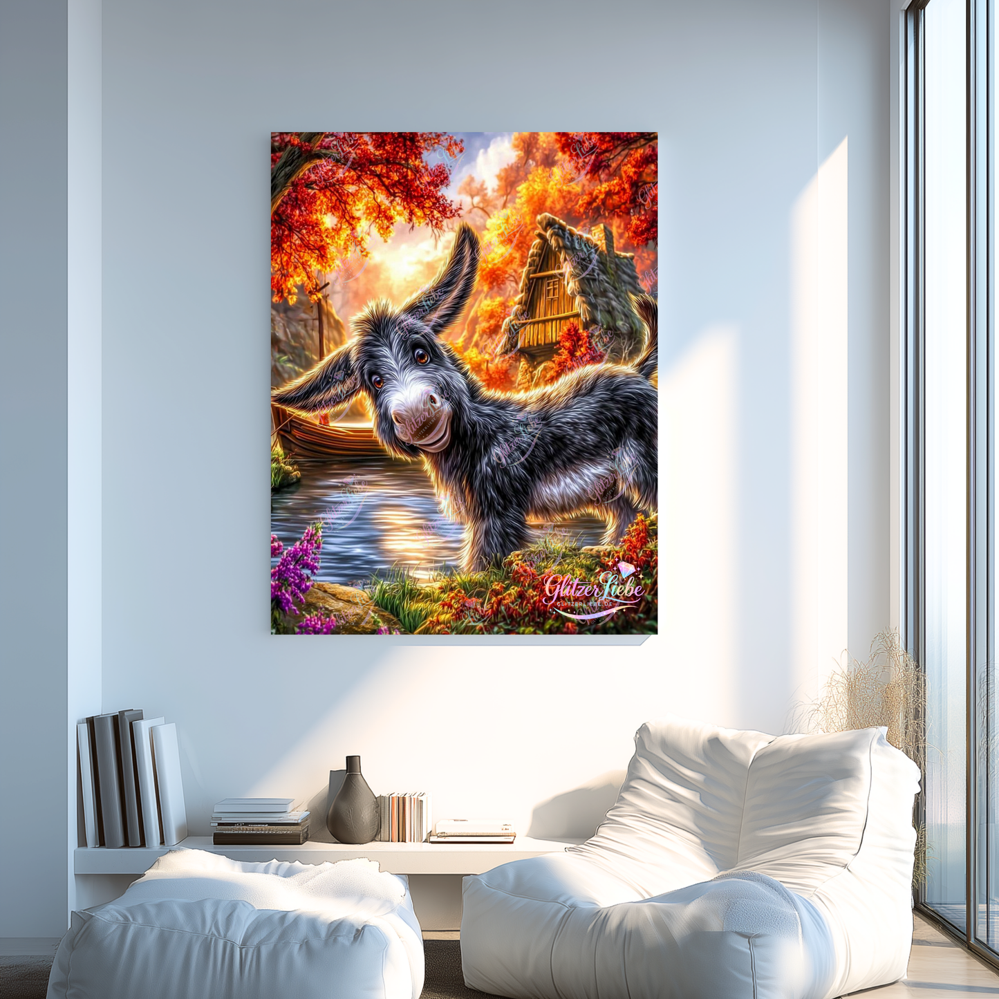 Diamond Painting "Donkey" by Andastra_DP_AI_Art, 60x90 cm, 343 Farben, Vorbestellung