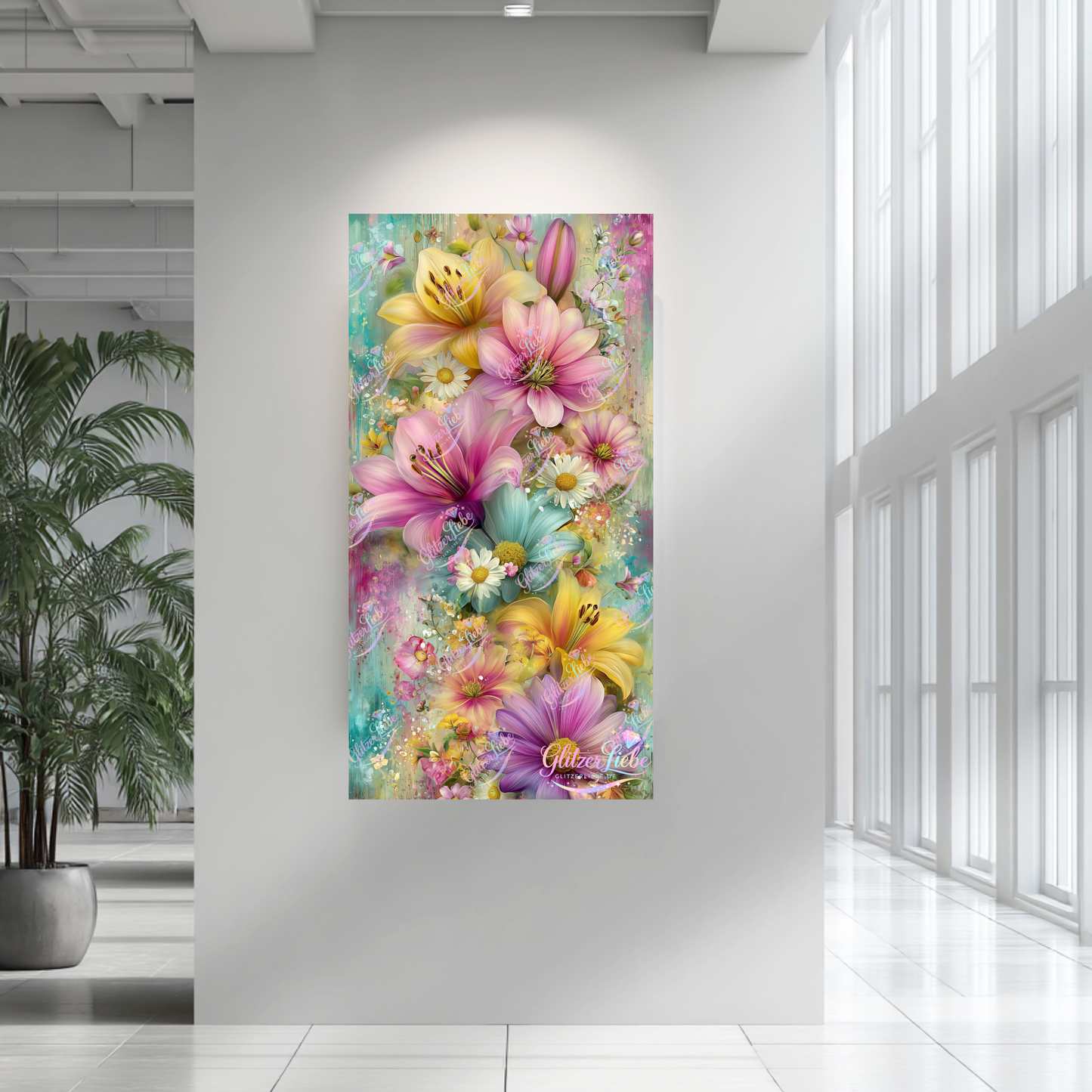 Diamond Painting "Blütentraum" by CleoDora, 50x100 cm mit 300 Farben, Vorbestellung
