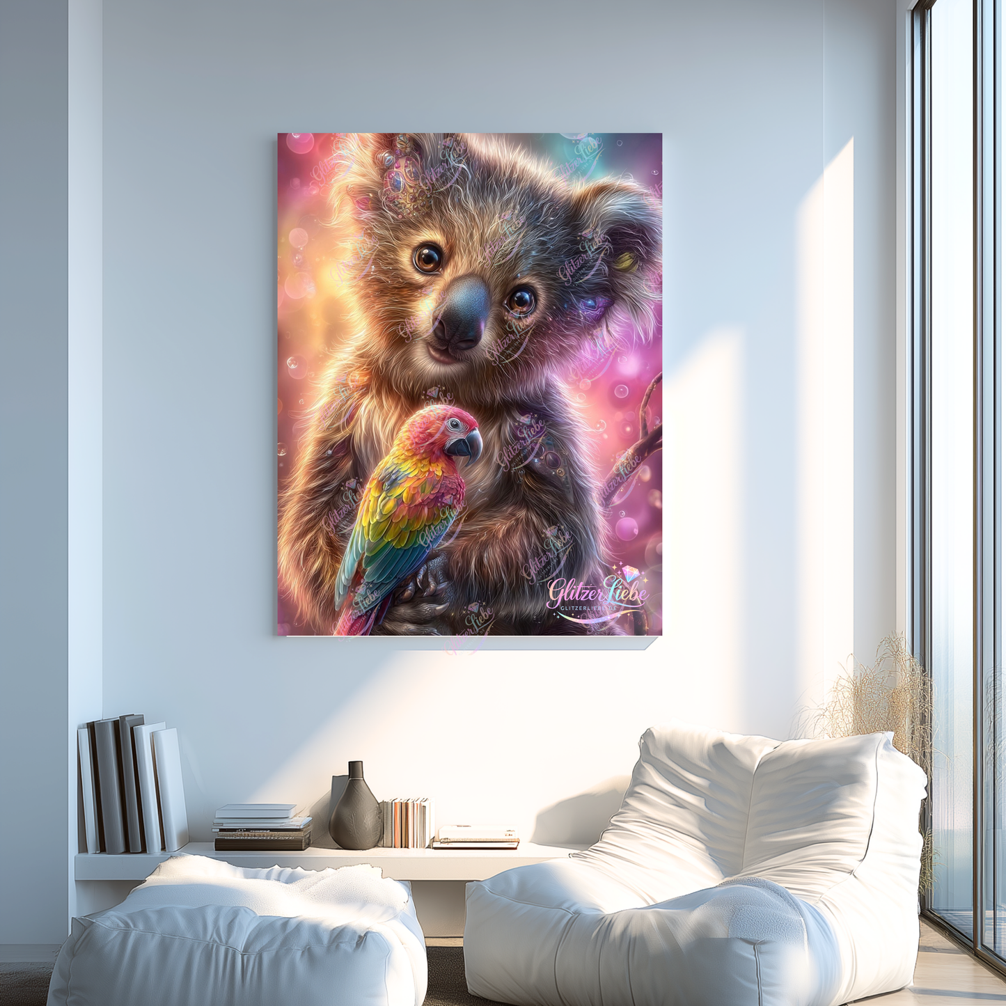 Diamond Painting "Koala &Papagei" by Funkel-Fieber, 60x90 cm, 308 Farben, Vorbestellung