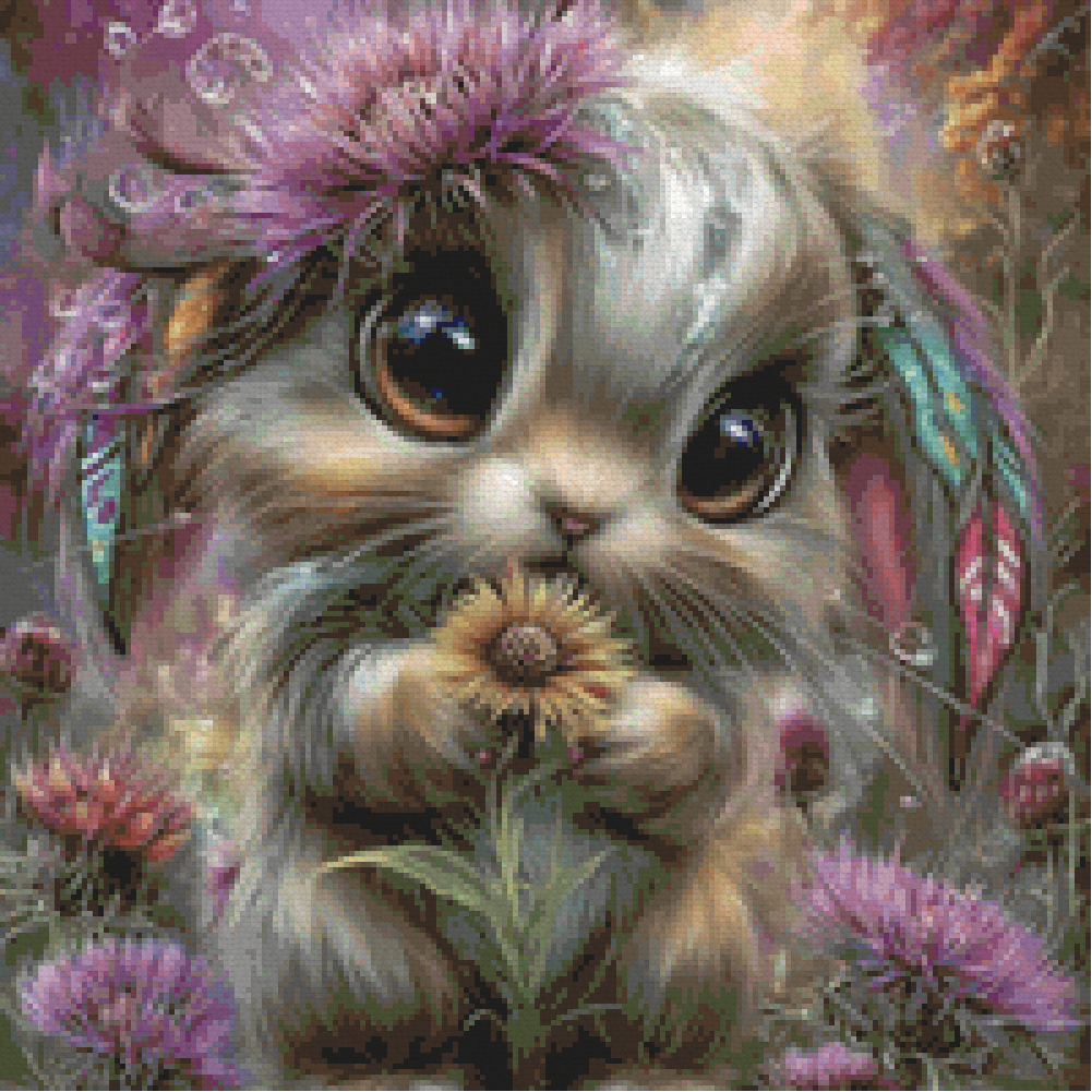 Diamond Painting "Zauberfell" by CleoDora, 50x50 cm, 150 Farben, Sofortkauf (alter Hersteller)