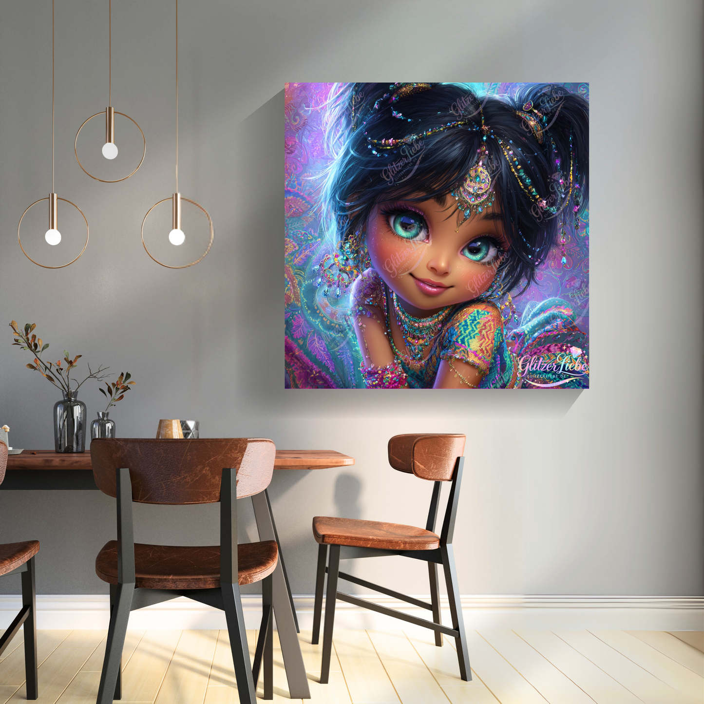 Diamond Painting "Die kleine Maharani" 50x50 cm, 150 Farben, Vorbestellung