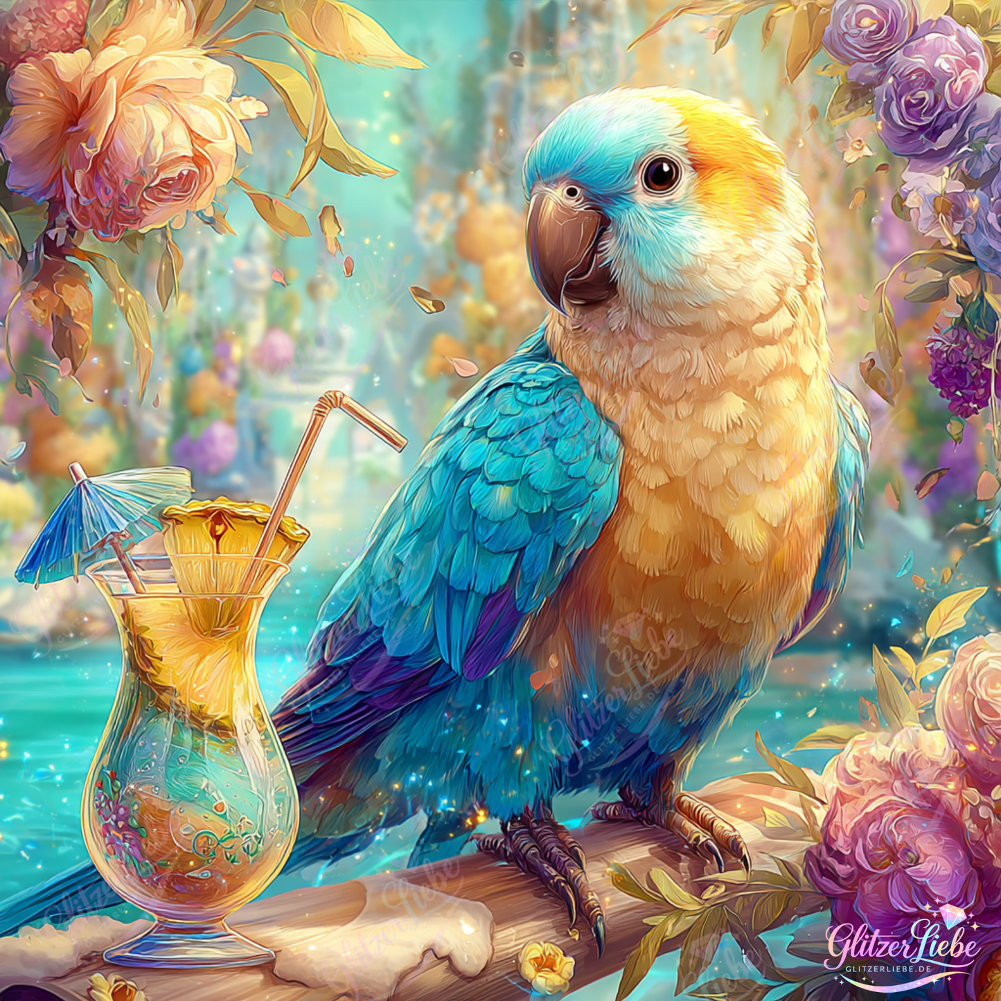 Diamond Painting "Karibischer Traum" by Lisa Morgan in 80x80 cm, 236 Farben, Vorbestellung