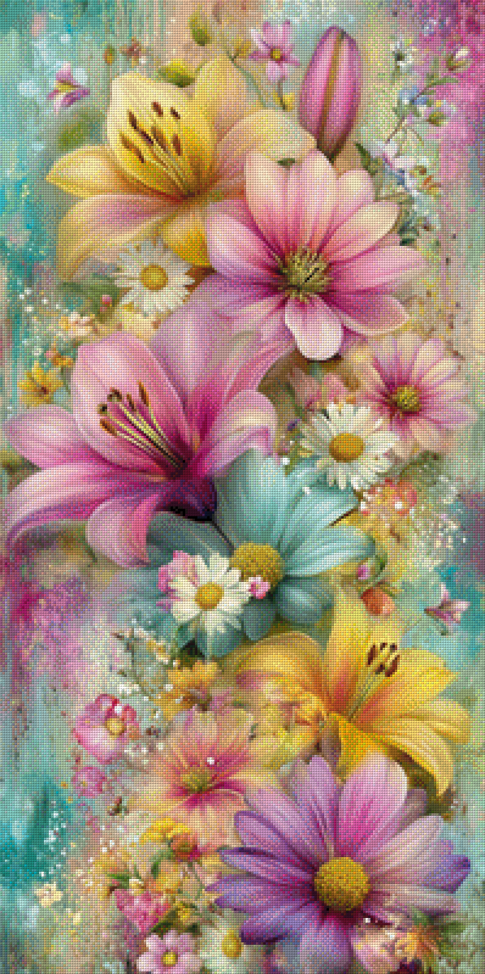 Diamond Painting "Blütentraum" by CleoDora, 50x100 cm mit 300 Farben, Vorbestellung