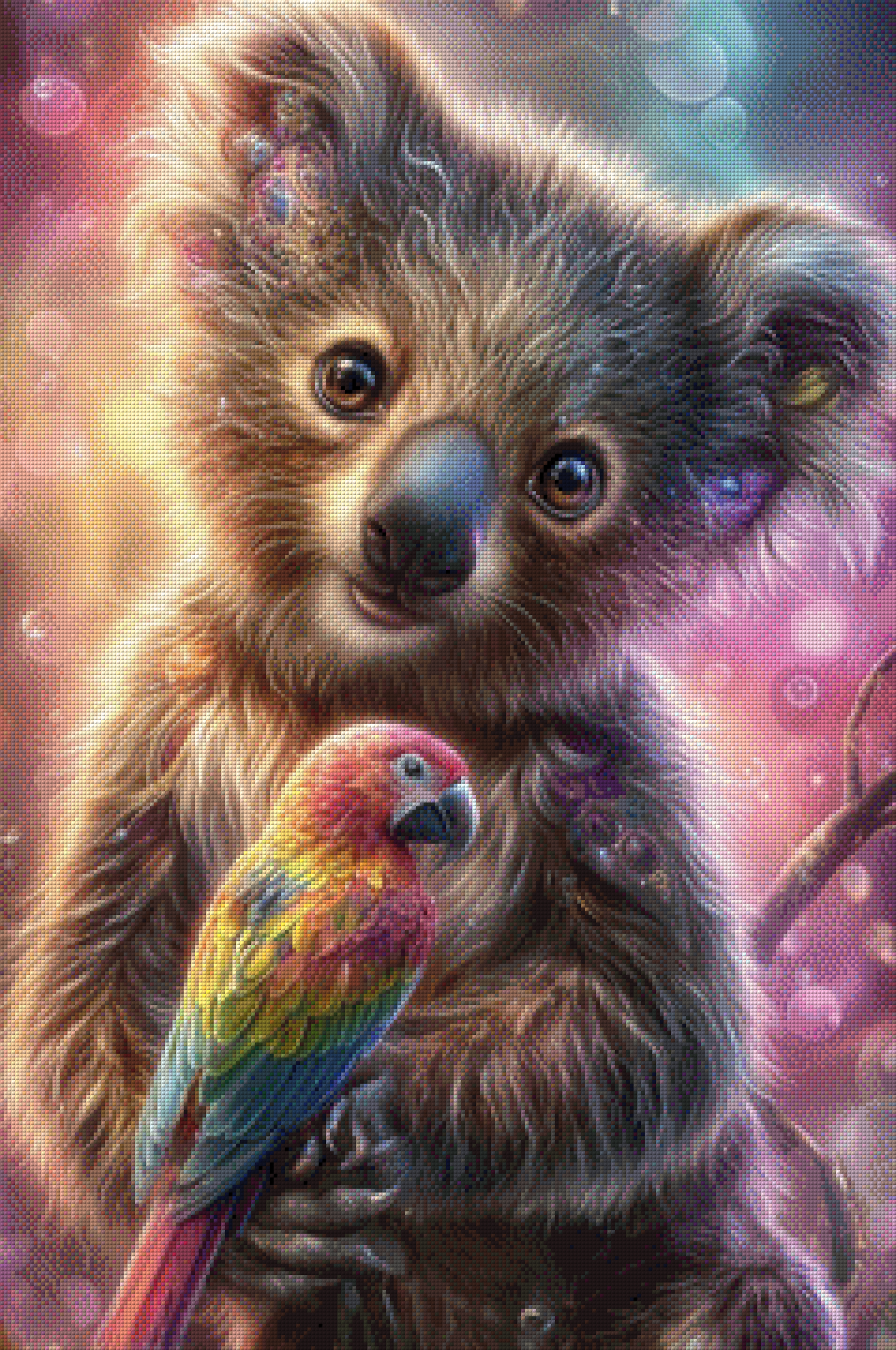 Diamond Painting "Koala &Papagei" by Funkel-Fieber, 60x90 cm, 308 Farben, Vorbestellung