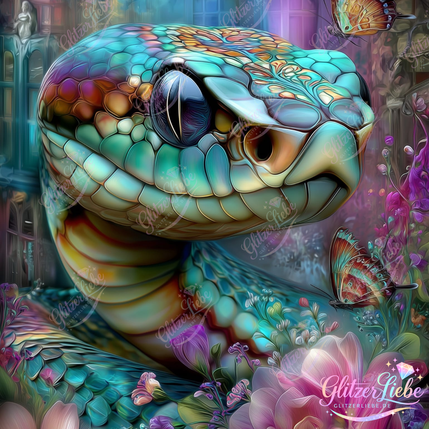 Diamond Painting "Blütenwächterin" by CleoDora, 50x70 cm, 240 Farben, Vorbestellung