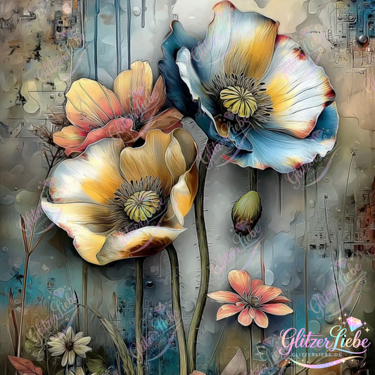 Diamond Painting "Blütenpoesie" by CleoDora, 75x100 cm, 150 Farben, Vorbestellung
