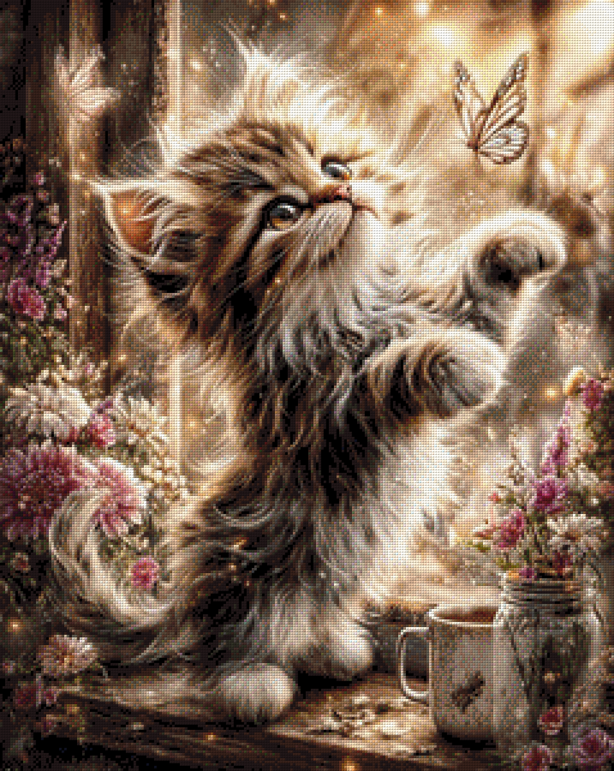 Diamond Painting "Tanz mit den Schmetterlingen" by Ray Spark, 60x75 cm, 187 Farben, Vorbestellung