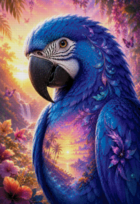 Diamond Painting "Blauer Himmelswächter" by Biggilee Art in 55x80 cm mit 203 Farben, Vorbestellung