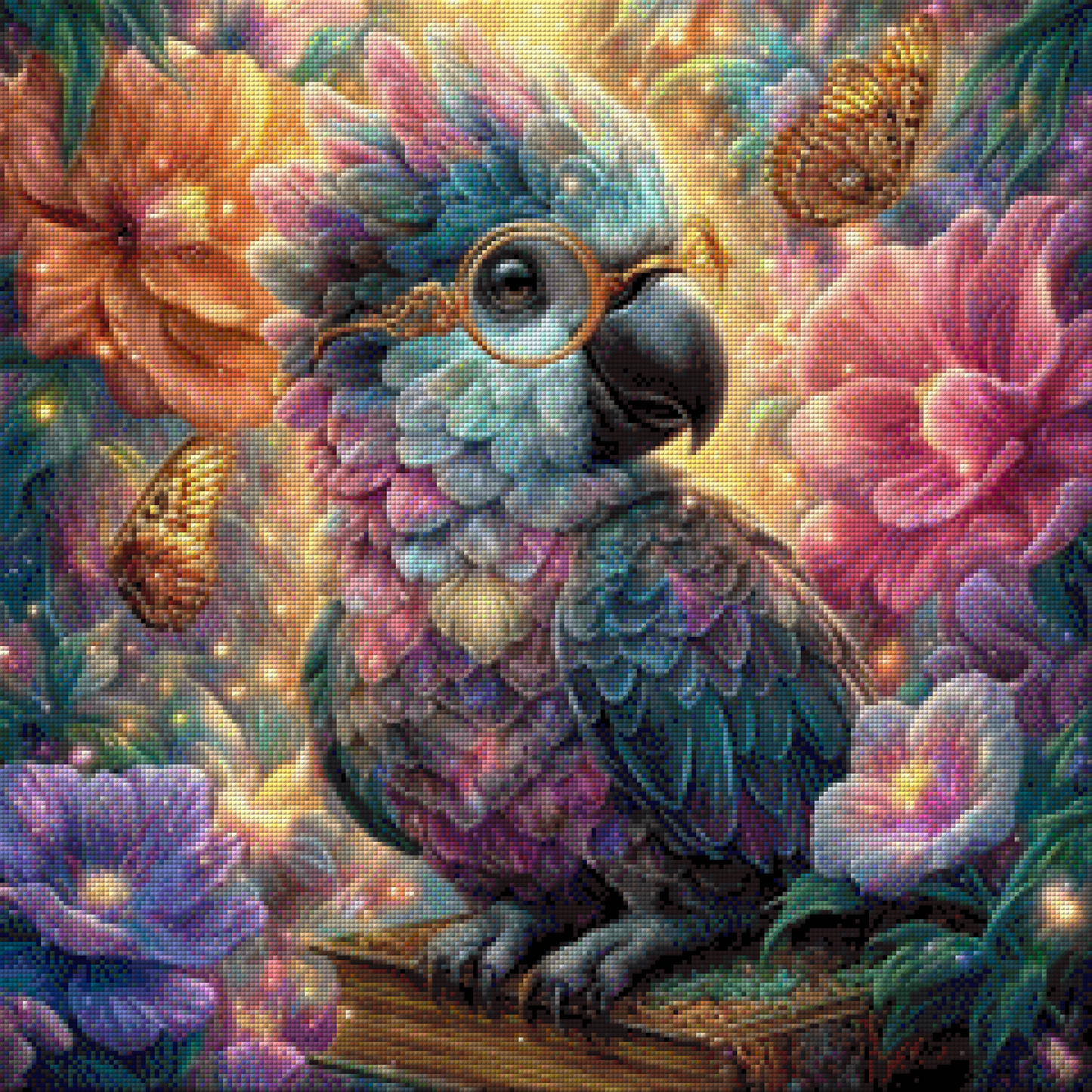 Diamond Painting "Professor Federflausch" by Sandrietta_AI 60x60, 216 Farben, Vorbestellung