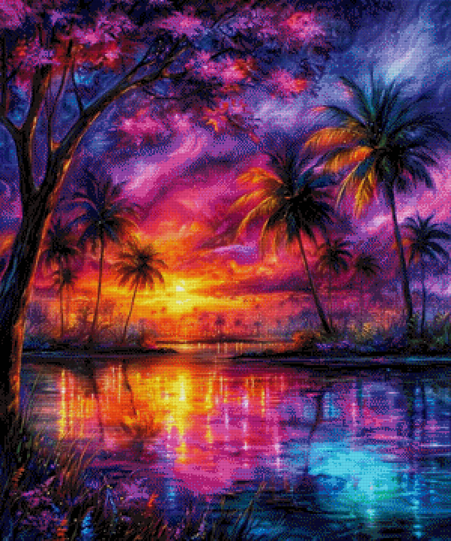 Diamond Painting „Sunset Dream" by Ray Spark 75x90cm mit 241 Farben, Vorbestellung