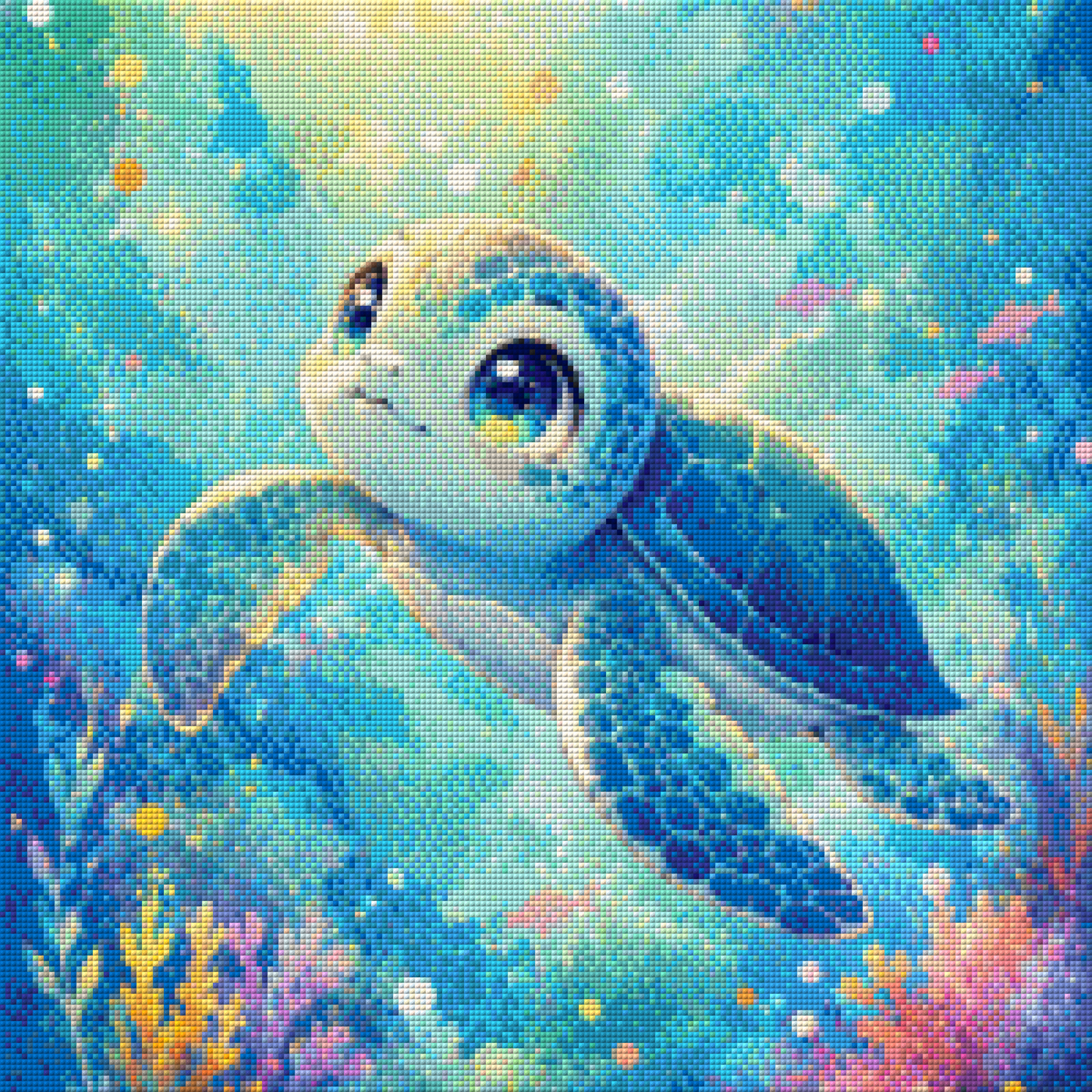 Diamond Painting "Aqua Lumi" by tiki_DIAMONDS.ai 50x50 cm, 113 Farben, Vorbestellung