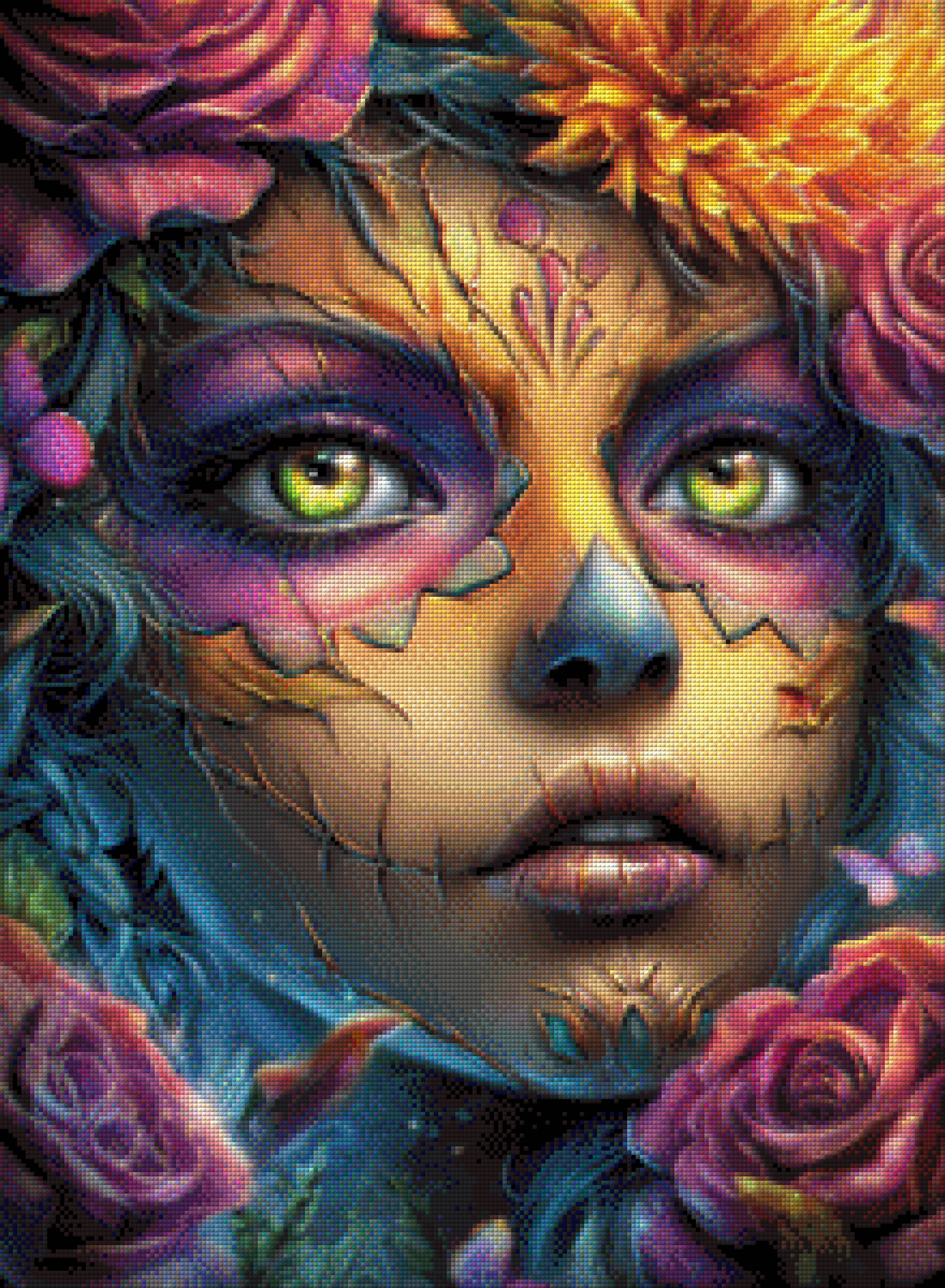 Diamond Painting "Cracked Beauty" by sweet_loco_ai, 55x75 cm mit 229 Farben
