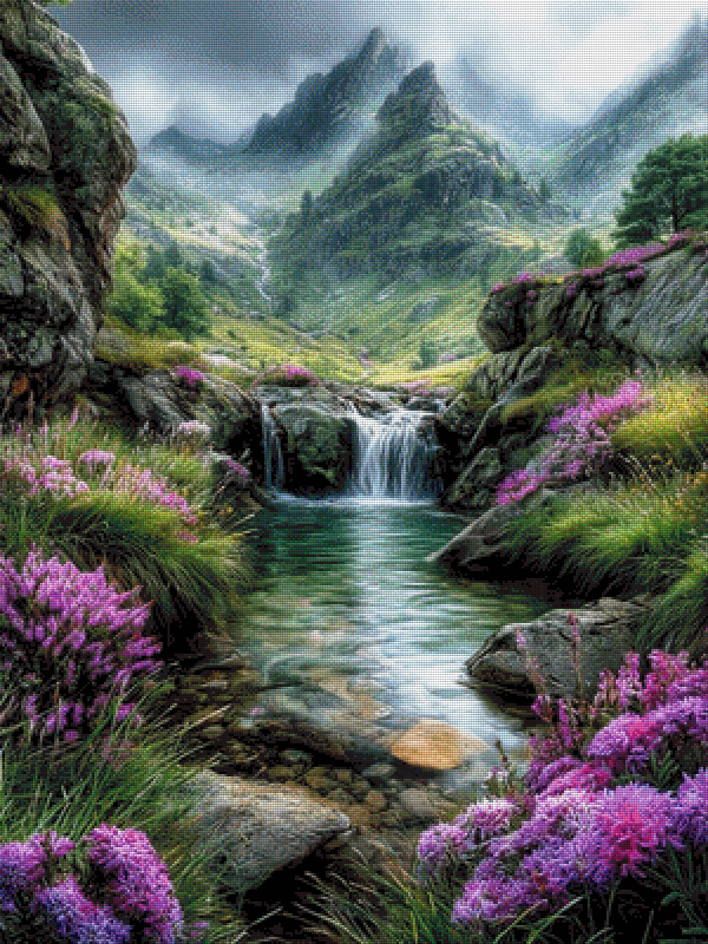 Diamond Painting "Natures Kiss" by Ray Spark in 75x100 cm, 255 Farben