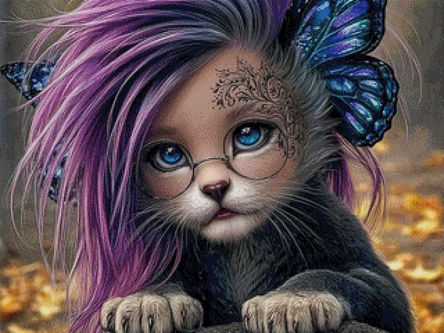 Diamond Painting "Galaxy Kitten" by Andastra_DP_AI_Art, 80x60xcm, 241 Farben, Vorbestellung
