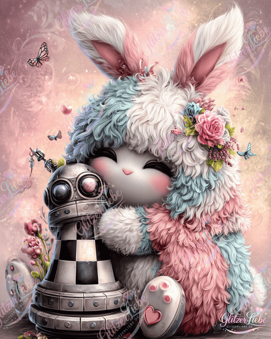 Diamond Painting "Pastell Bunny" by sweet_loco_ai, 50x60 cm mit 95 Farben