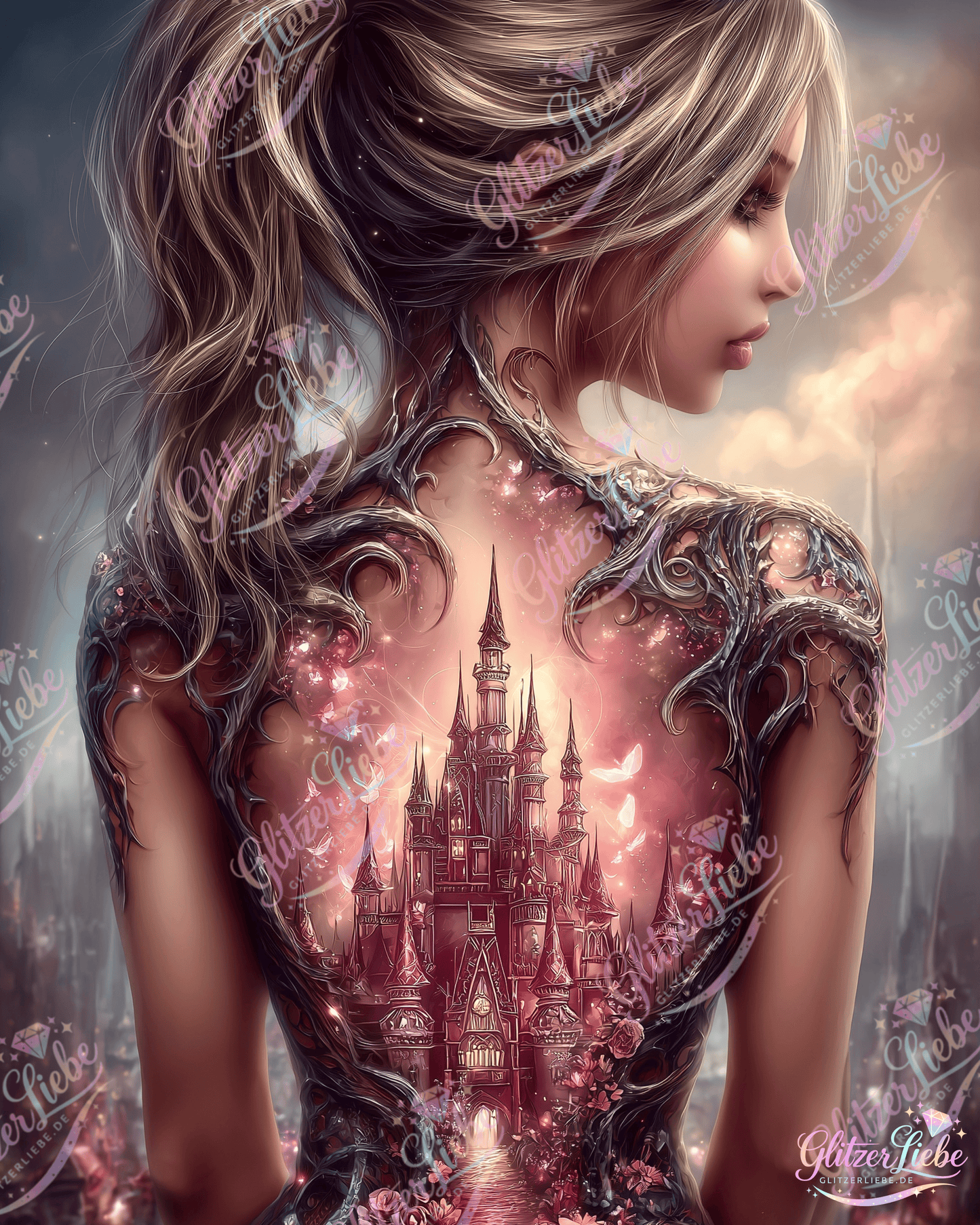 Diamond Painting "Castle Soul" by sweet_loco_ai in 75x100 cm, 137 Farben
