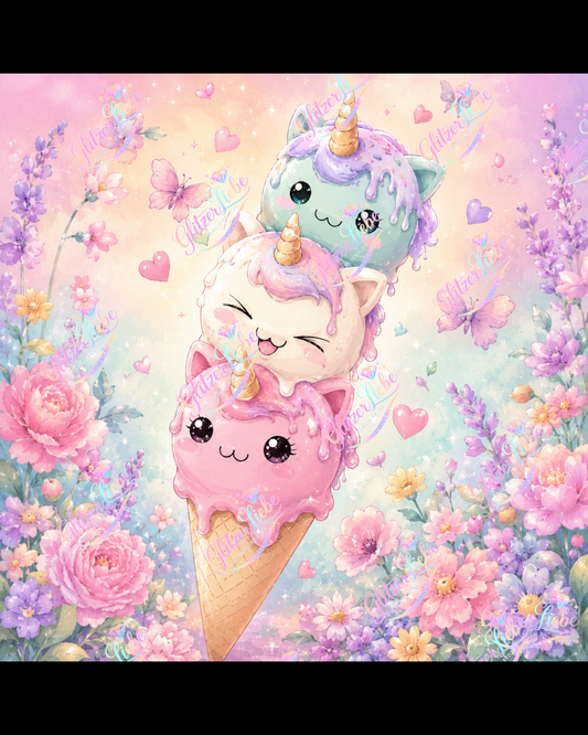 Diamond Painting "Eisküsschen" by tiki_DIAMONDS.ai 60x60 cm, 120 Farben, Vorbestellung