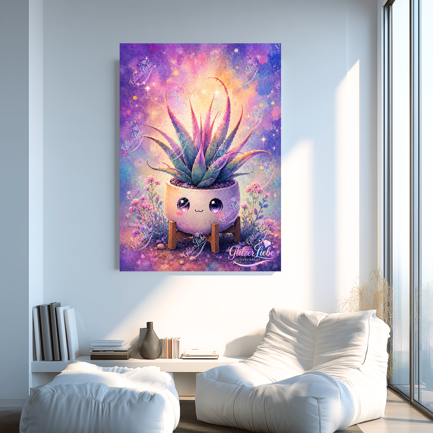 Diamond Painting "Luna Leaf" by tiki_DIAMONDS.ai, 50x60 cm mit 95 Farben