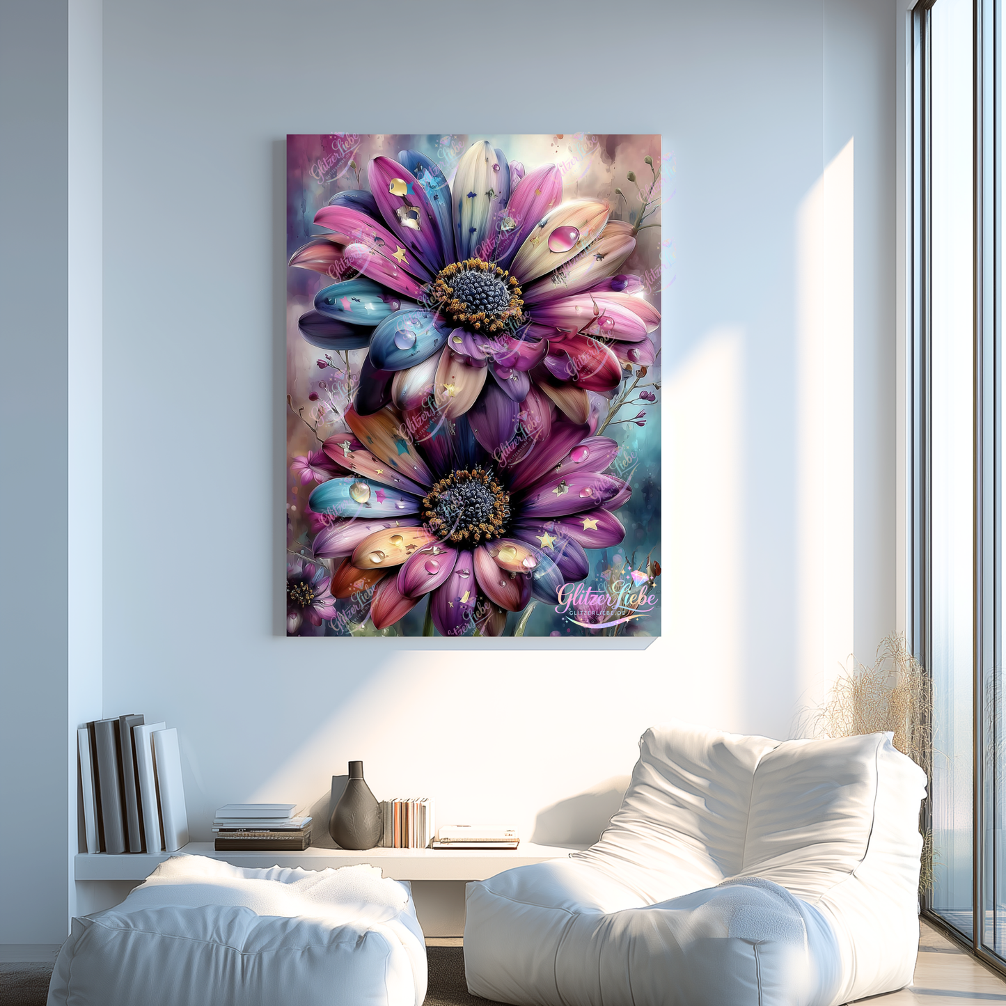 Diamond Painting "Blütenfreude" by CleoDora, 75x100 cm mit 200 Farben, Vorbestellung