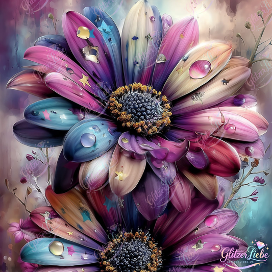 Diamond Painting "Blütenfreude" by CleoDora, 75x100 cm mit 200 Farben, Vorbestellung