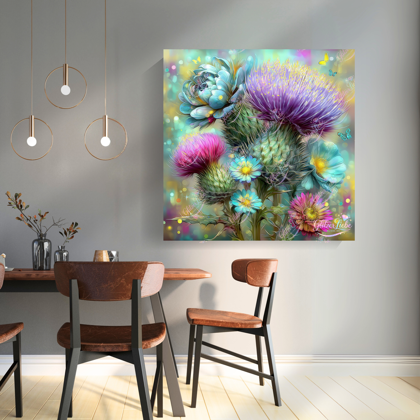 Diamond Painting "Blütenfeuerwerk" by CleoDora 80x80 cm mit 321 Farben, Vorbestellung