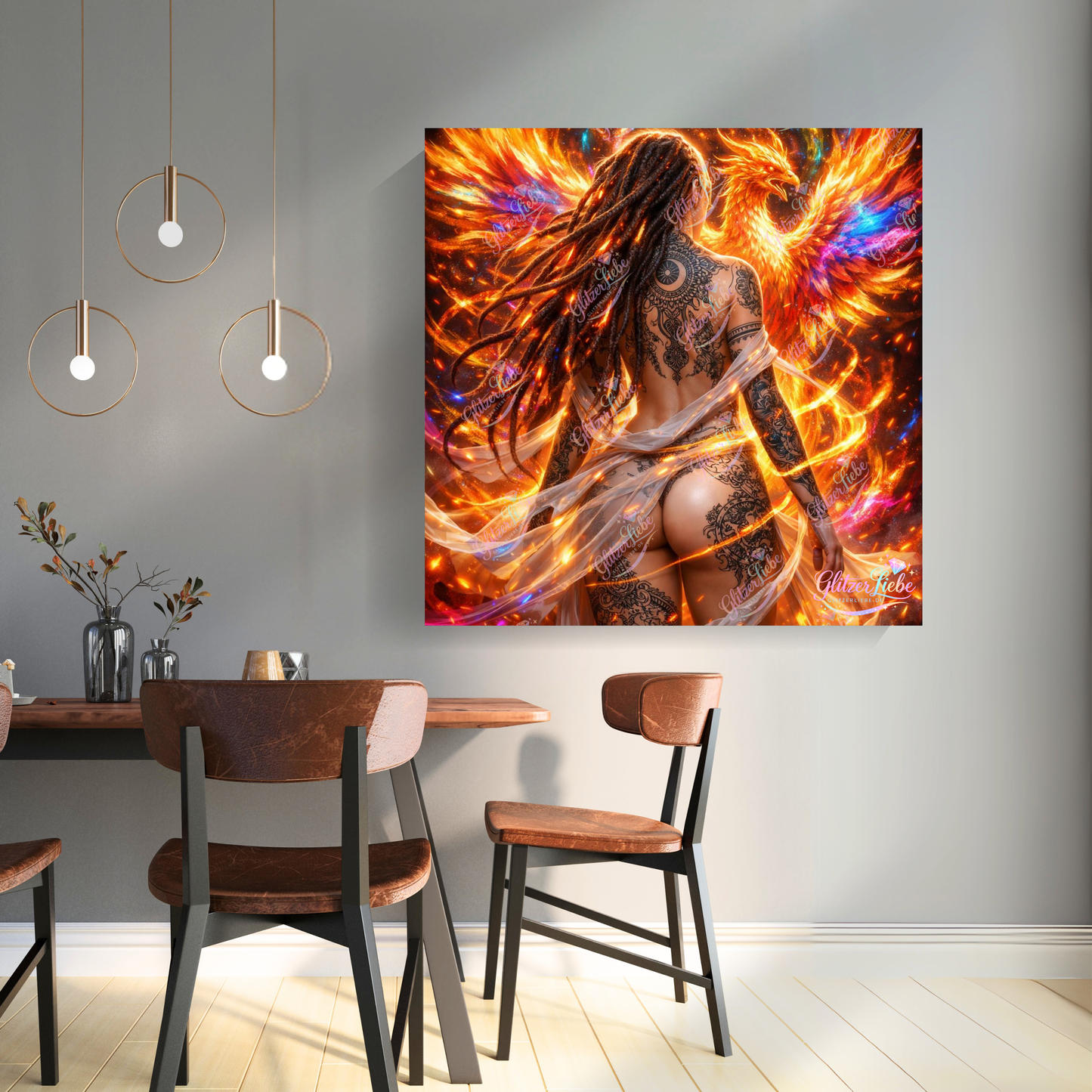 Diamond Painting "Ember Goddess" by ALKIRA in 80x80 cm mit 239 Farben, Vorbestellung