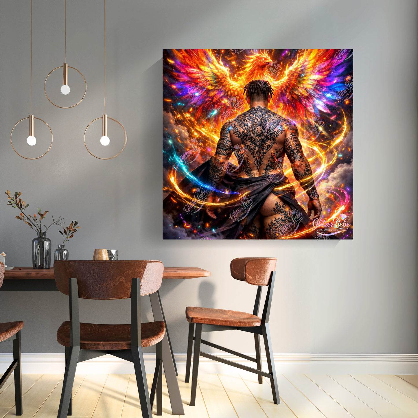 Diamond Painting "Ember Sovereign" by ALKIRA in 80x80 cm mit 288 Farben, Vorbestellung