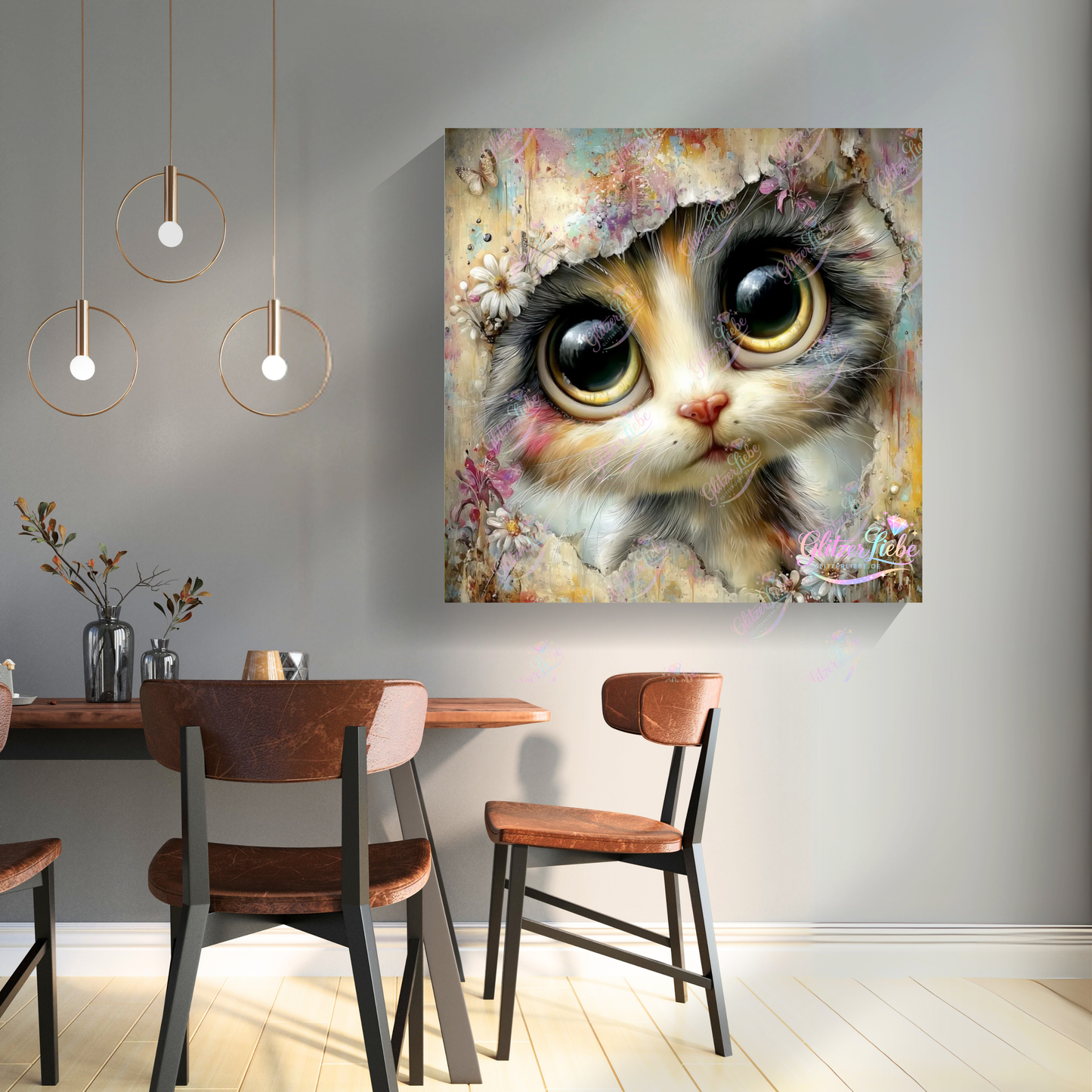 Diamond Painting "Herzensblick" by CleoDora, 50x50 cm, 120 Farben, Vorbestellung