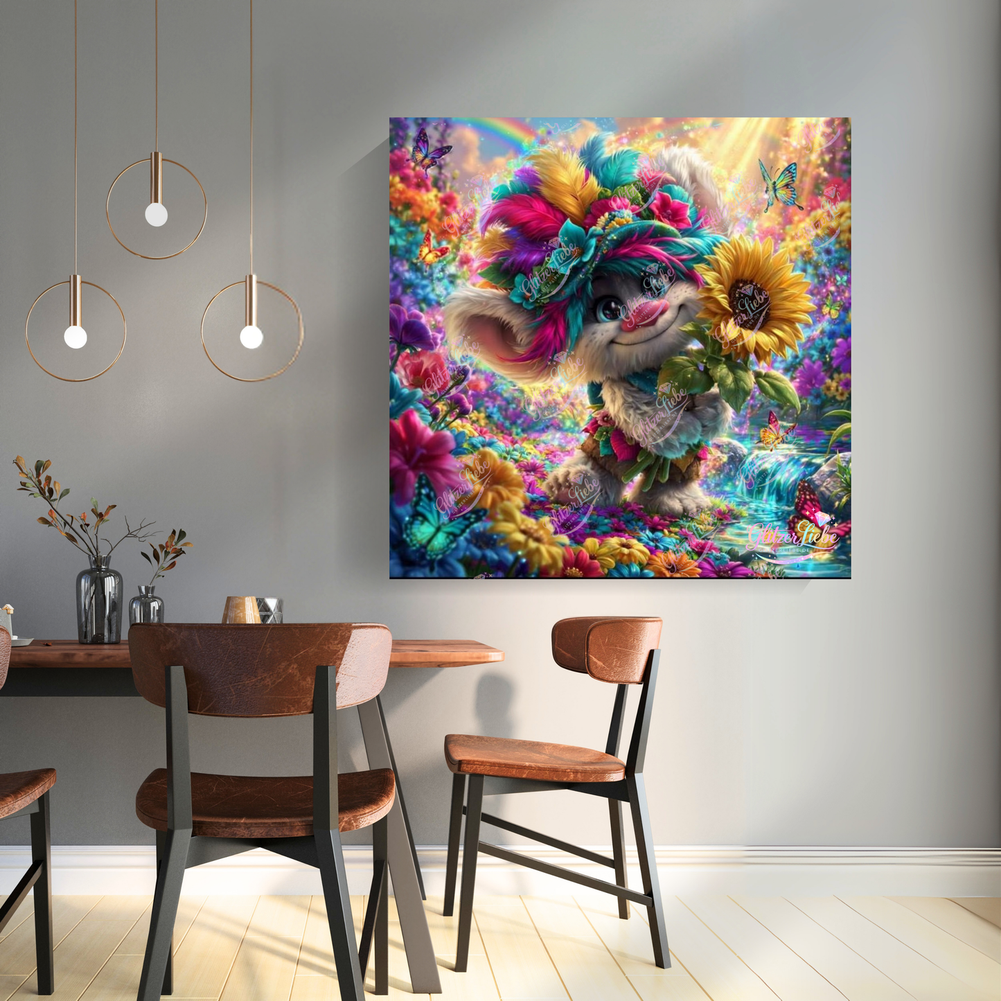 Diamond Painting "Funkelfell" by Lisa Morgan 60x60 cm, 195 Farben, Vorbestellung