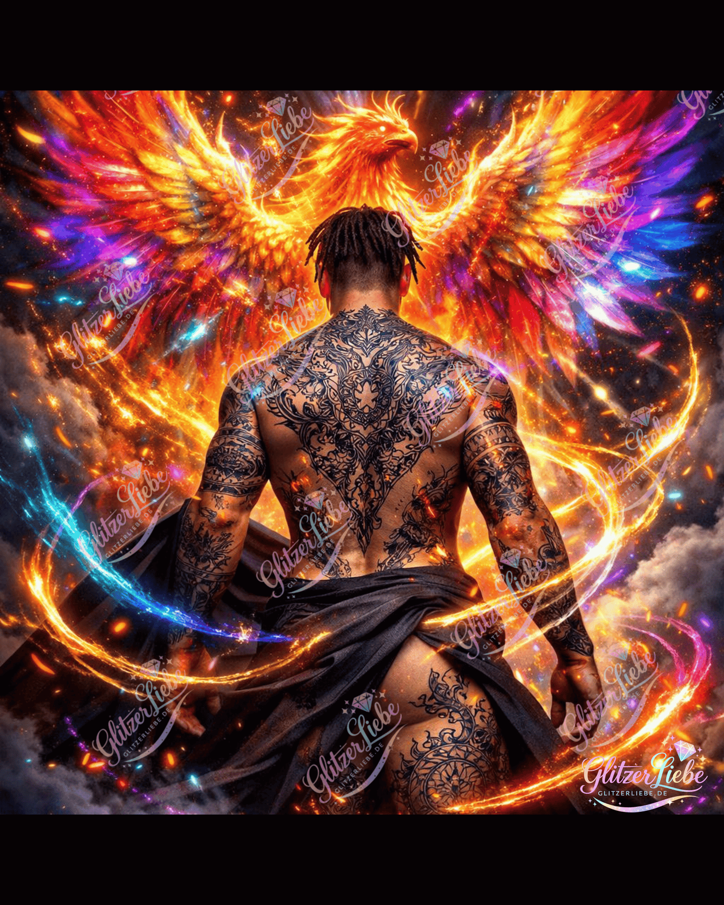 Diamond Painting "Ember Sovereign" by ALKIRA in 80x80 cm mit 288 Farben, Vorbestellung