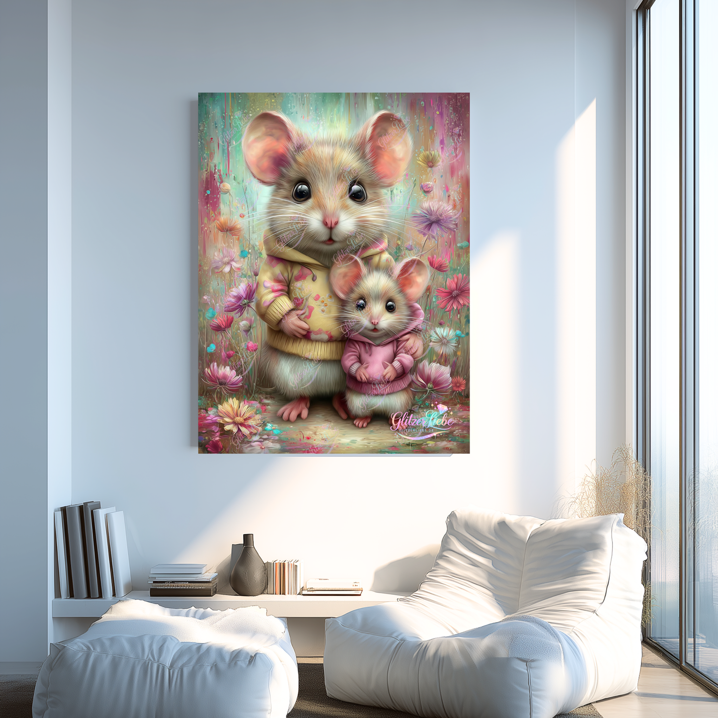 Diamond Painting "Mäuseliebe" by CleoDora 75x100 cm, 259 Farben, Vorbestellung