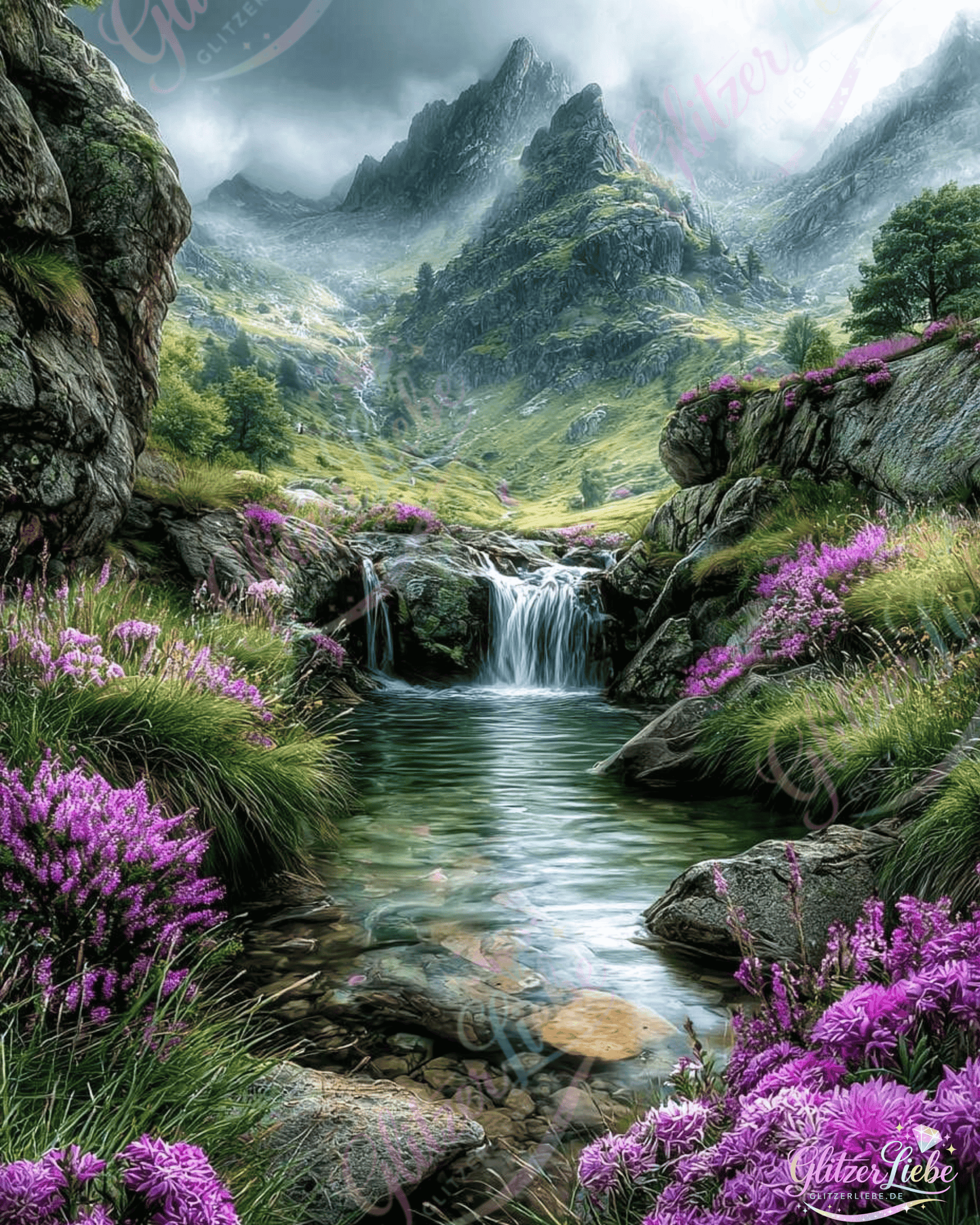Diamond Painting "Natures Kiss" by Ray Spark in 75x100 cm, 255 Farben